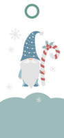 gift tag. Card label with cute characters gnome png