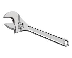 Vector of Monkey Wrench isolated on white background.