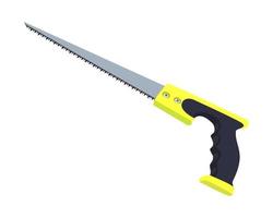 Vector Illustration Hand Pruning Folding Saw isolated Carpentry hand tools. This saw is used to cut a wide range on the large end of wood thicknesses or trim live shrubs and trees.