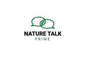 Talk Nature Line Art Logo Design Template vector