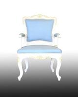 Classic glossy blue chair, isolated on a white background photo