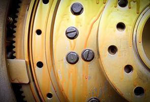 close up view of gears from  mechanism photo