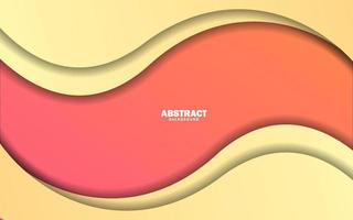 Abstract wave shape papercut yellow and orange color background vector