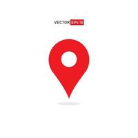 red Vector icon location. Isolated pin sign on white background. Navigation maps, gps, directions, compass, contacts, search concept. Flat style for graphic design, logo, Web, UI, mobile, EPS10