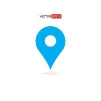 blue Vector icon location. Isolated pin sign on white background. Navigation maps, gps, directions, compass, contacts, search concept. Flat style for graphic design, logo, Web, UI, mobile, EPS10