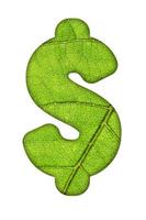 Dollar sign made of leaves photo