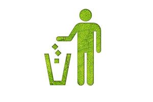 símbolo de reciclaje hecho con hojas foto