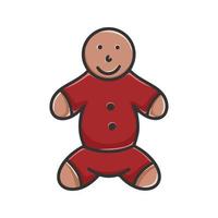 clipart de hombre de pan de jengibre de navidad vector