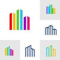 Set of Building Logo Vector Design Template. City logo design concept. Simple icon symbol