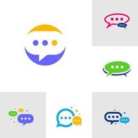 conjunto de diseño de plantilla vectorial de aplicación de chat de logotipo, logotipo de conversación, diseñado para aplicaciones de chat vector