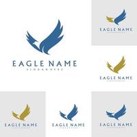 Set of Eagle logo design vector template. Simple icon symbol