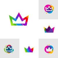 conjunto de vector de diseño de plantilla de logotipo de rey colorido, emblema, concepto de diseño, símbolo creativo, icono