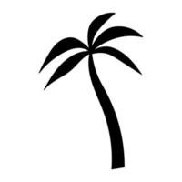 Black silhouette of a palm tree. Simple illustration. Tropical summer icon vector