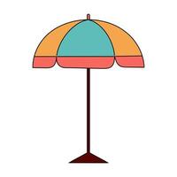 Beach summer umbrella. Simple illustration isolated on white background. Summer icon vector