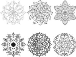 ilustración de página para colorear de mandala simple vector