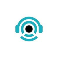 Headphone DJ, Music Studio Recording, Logo Design Inspiration vector