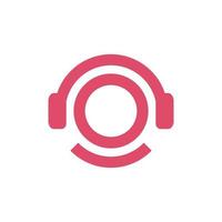 Headphone DJ, Music Studio Recording, Logo Design Inspiration vector