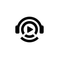 dj de auriculares, grabación de estudio de música, inspiración para el diseño del logotipo vector