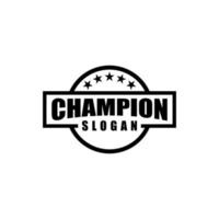 Champion sports logo emblem badge graphic typography vector