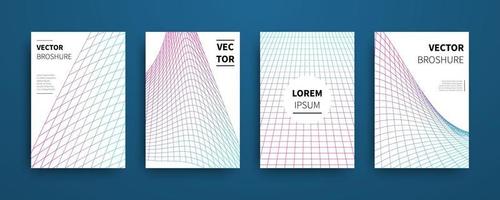 Modern abstract geometric linear grid covers set vector