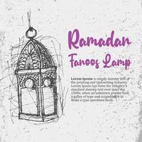 ramadan fanoos lámpara linterna dibujo a mano creativas líneas caóticas garabatos vector