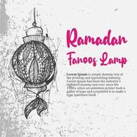 Ramadan Fanoos Lamp Lantern Hand drawing creative chaotic lines doodle vector