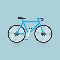 Bicycle modern flat illustration. Blue bike vector icon.