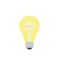 Light bulb vector icon, flat style. Energy and idea symbol.