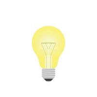 Light bulb vector icon, flat style. Energy and idea symbol.