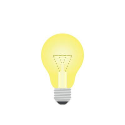 Light bulb vector icon, flat style. Energy and idea symbol.