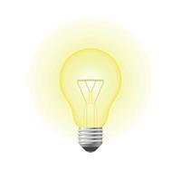 Light bulb vector icon, realistic style. Energy and idea symbol.