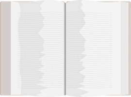 An open book with many white pages and the words arranged in lines below each png