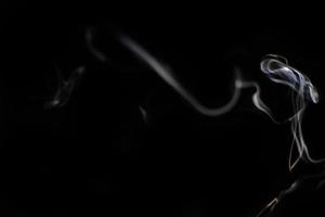 White smoke on black background for layer overlay effect. A realistic smoke or fog effect for photo and video manipulation effect and mystery design theme