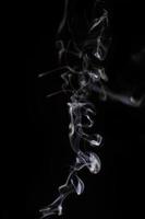 White smoke on black background for layer overlay effect. A realistic smoke or fog effect for photo and video manipulation effect and mystery design theme