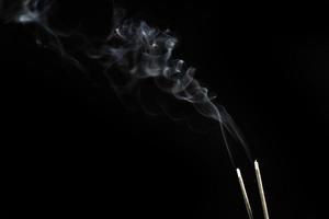 White smoke on black background for layer overlay effect. A realistic smoke or fog effect for photo and video manipulation effect and mystery design theme