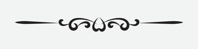 Ornamental Divider with vintage style and black color isolated on white background