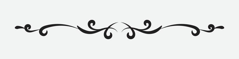 Ornamental Divider with vintage style and black color isolated on white background vector