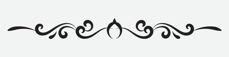 Ornamental Divider with vintage style and black color isolated on white background vector