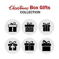 Christmas and Winter icon gift box collection - vector silhouettes