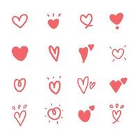 Heart hand drawn. doodle vector illustration.