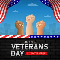 Veterans day background,banner,greeting card and banner with american flag and stars vector