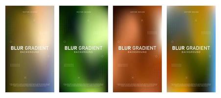 Abstract gradient fluid liquid cover template. Set of modern poster with vibrant graphic color, hologram, dot pattern. Minimal style design for flyer brochure, background, wallpaper, banner. vector