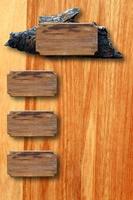Menu wood  on wood wall photo