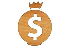 Dollar sign on the wooden photo