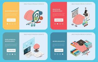 Neuroscience Banners Set vector