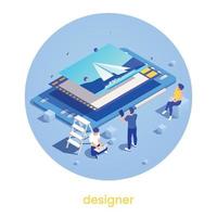 IT Professions Round Concept vector