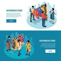 Outerwear Store Horizontal Banners vector