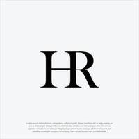 HR lettering alphabet combining letter H and R logo design in vector format.