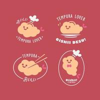 colección de vectores de logotipo de tempura de dibujos animados lindo