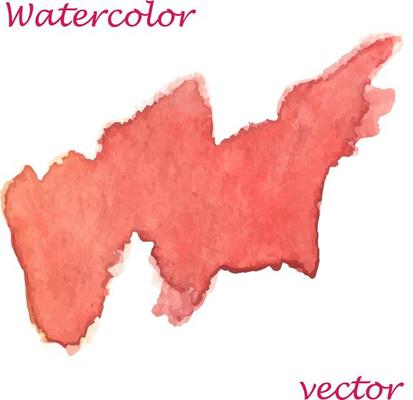 Watercolor texture spot of smoothly transitioning shades of red. brush strokes background vector design element.